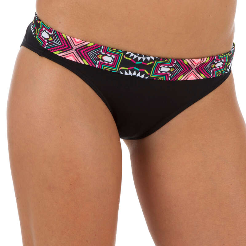 CUECAS DE BIKINI SURF CINTURA SUBIDA COM DOBRA MULHER NAO LONGI PRETO