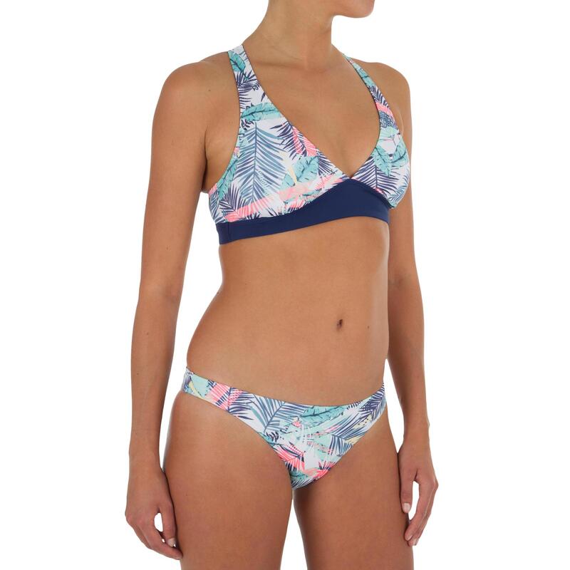 Cuecas de Bikini de Surf indentado Mulher Floral Branco ROXY - Decathlon