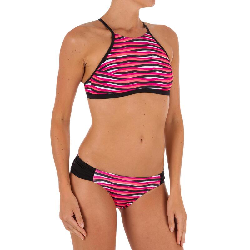 Haut de maillot de bain femme brassière de surf avec coques ANDREA WAVE PINK