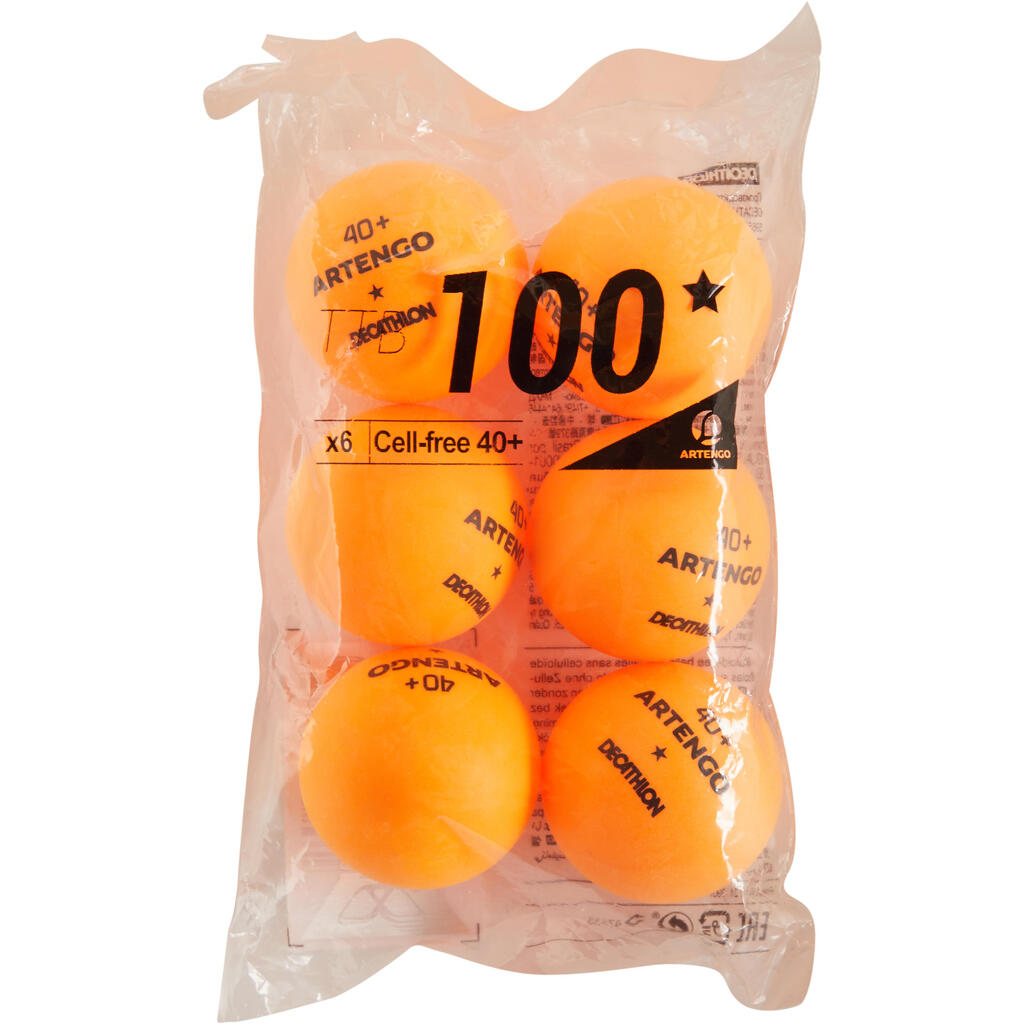 Table Tennis Balls TTB 100 1* 40+ 6-Pack