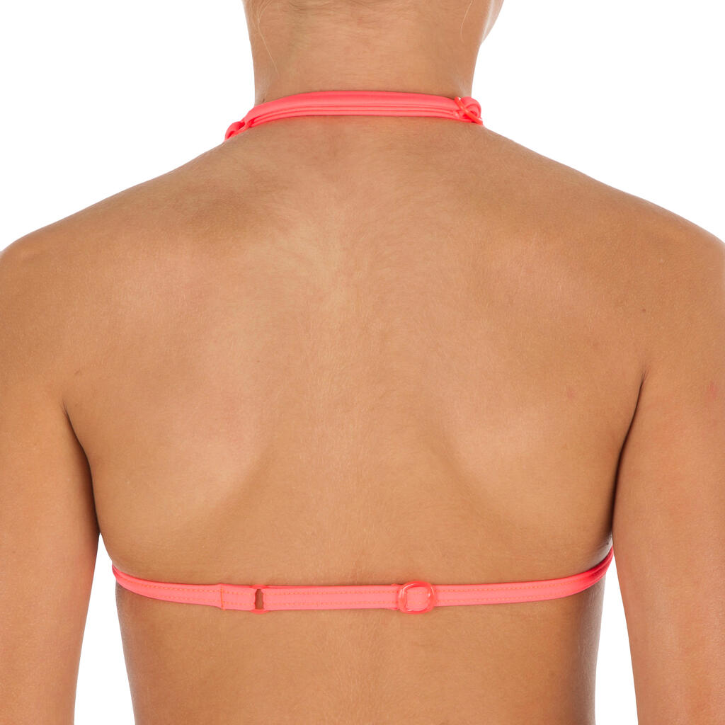 Bikini-Set Triangel Taloo Lilou Origami Surfen Mädchen neon-rosa