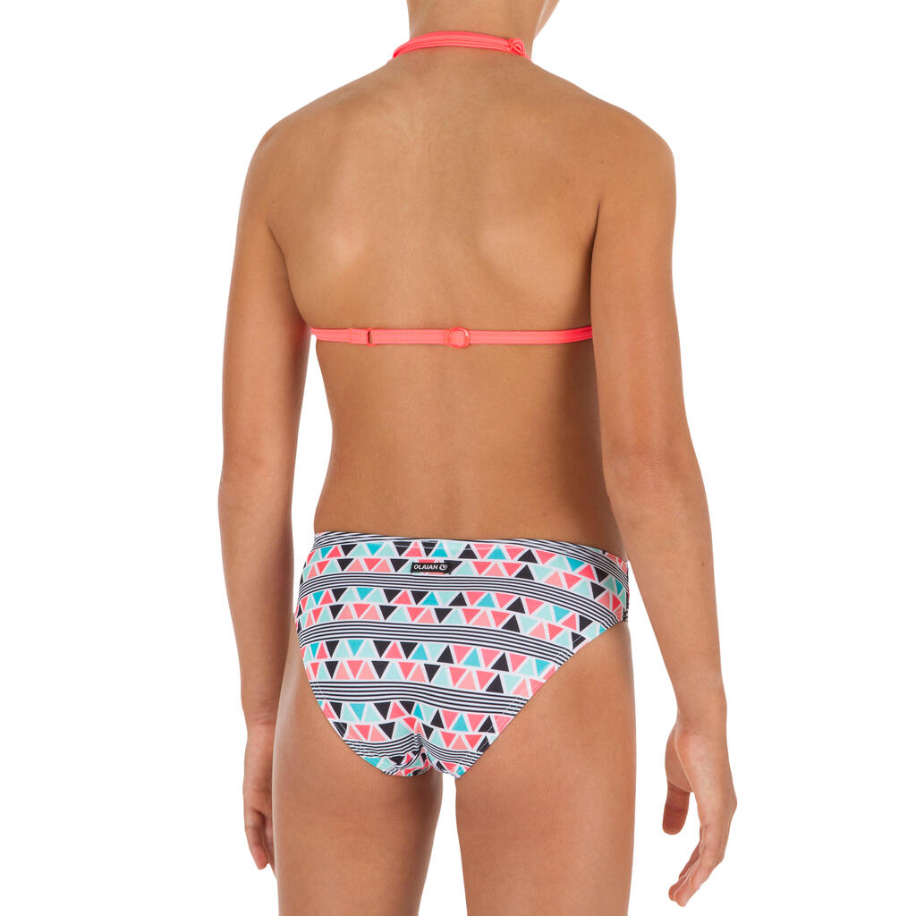 Bikini-Set Triangel Taloo Lilou Origami Surfen Mädchen neon-rosa