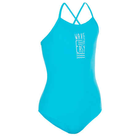 ملابس سباحة Hanalei قطعة واحدة للبنات-أزرق درجة الموج