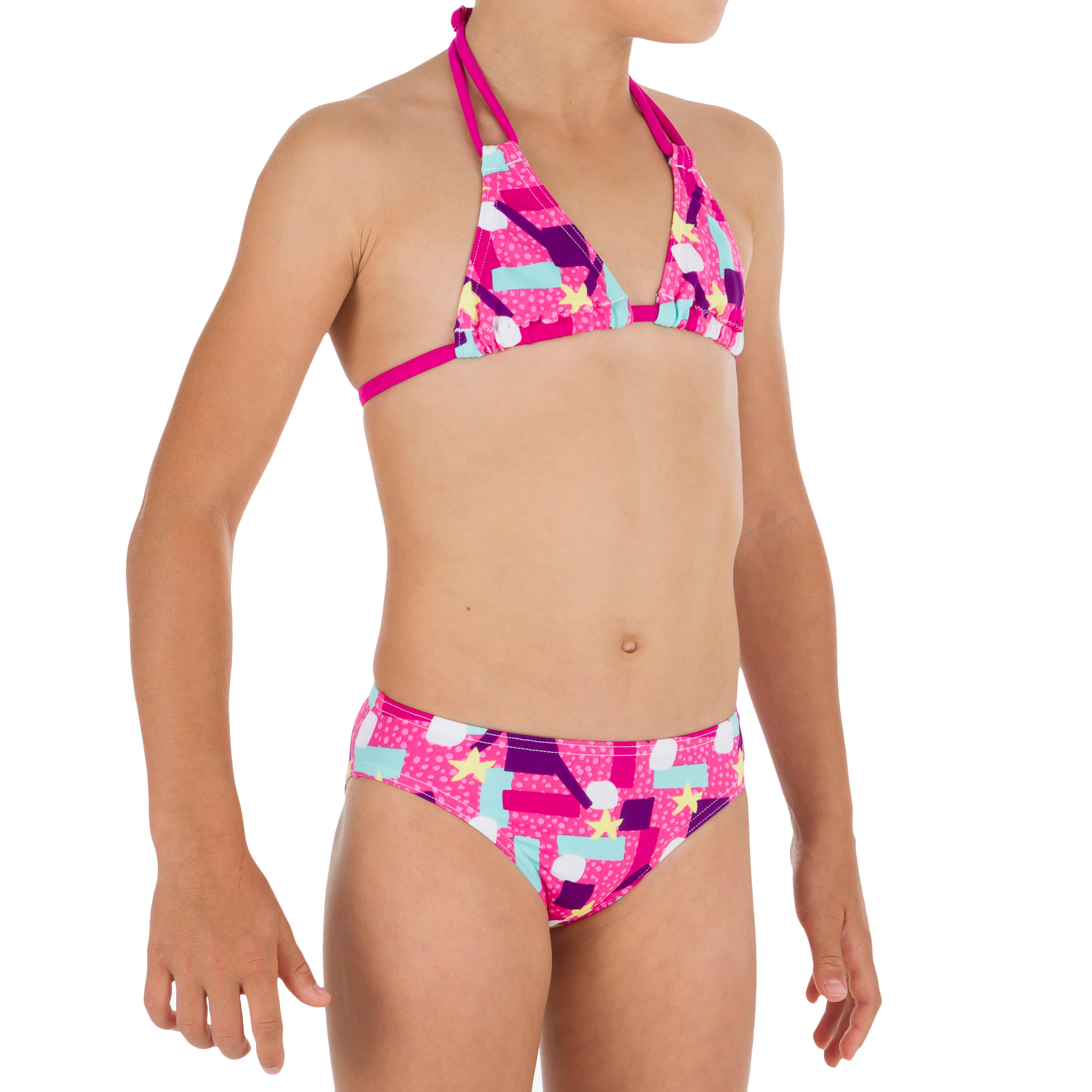 OLAIAN Taloo Girls' Two-Piece Triangle Bikini Swimsuit - Lagoon Pink