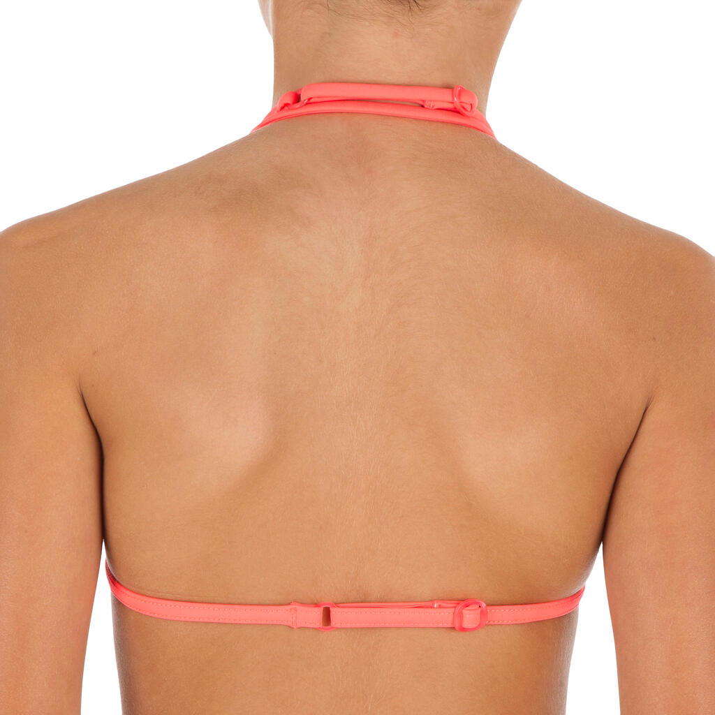 Bikini-Set Triangel Taloo Lilou Origami Surfen Mädchen neon-rosa