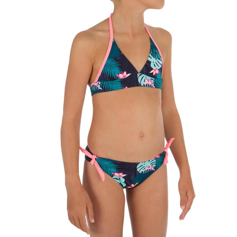 Olaian Tami Two Piece Halterneck Swimsuit with Padded Cups Girls