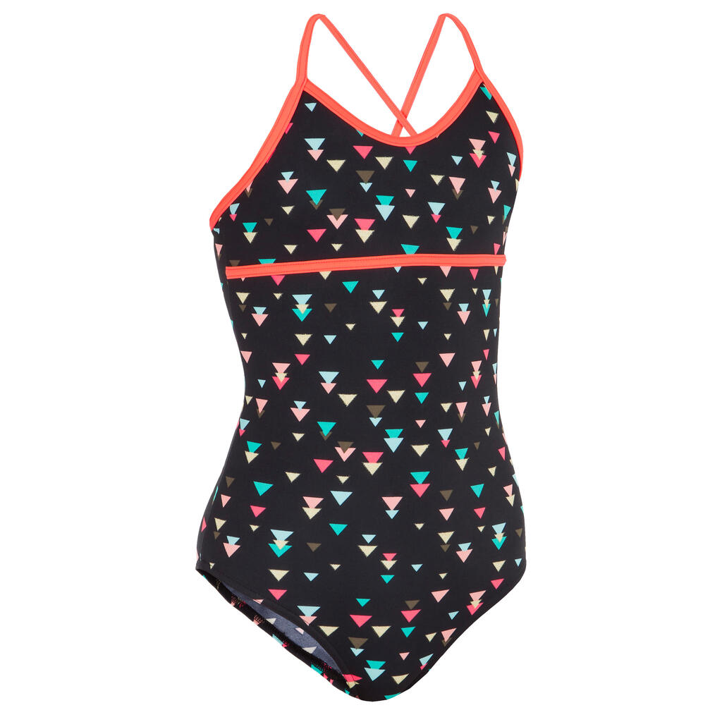 Haloa Girls' One-Piece Cross Back Swimsuit - Tapoo