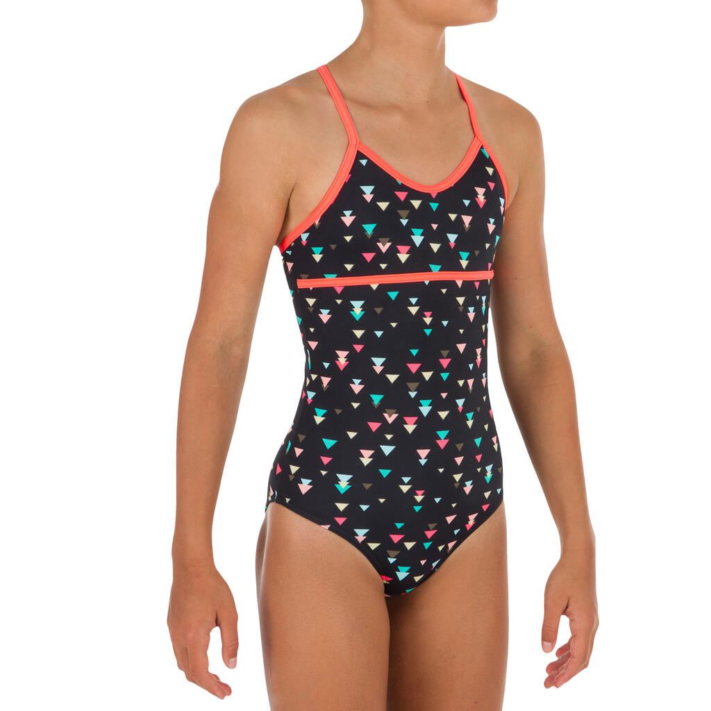 Haloa Girls' One-Piece Cross Back Swimsuit - Tapoo