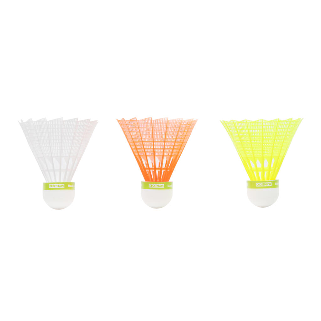 Federbälle Kunststoff PSC 100 Badmintonbälle Medium 3er-Dose 