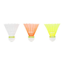 Volant De Badminton En Plastique PSC 100 X 3 - Blanc/Gris/Orange