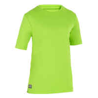 Vaikiški nuo UV spinduliuotės saugantys marškinėliai su raštu, žali