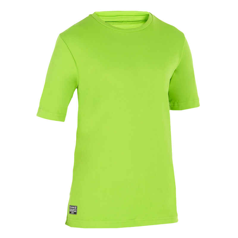 Vaikiški nuo UV spinduliuotės saugantys marškinėliai su raštu, žali