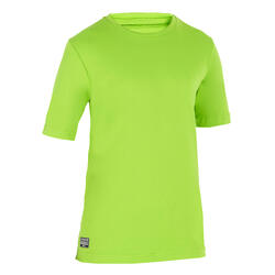 water tee shirt anti UV surf manches courtes enfant vert