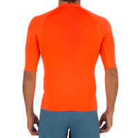 חולצת גלישה 100 קצרה לגברים עם הגנת UV - כתום זוהר