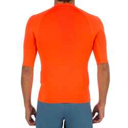 100 Men's Short Sleeve UV Protection Surfing Top T-Shirt - Fluorescent orange