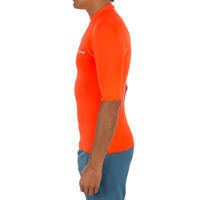 tee shirt anti uv surf top 100 manches courtes homme orange fluo