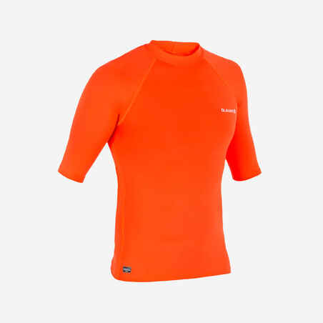 Camiseta de protección solar manga corta para hombre Olaian UV Top 100 rojo