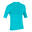 Camiseta protección solar manga corta sostenible Hombre Top 100 azul turquesa