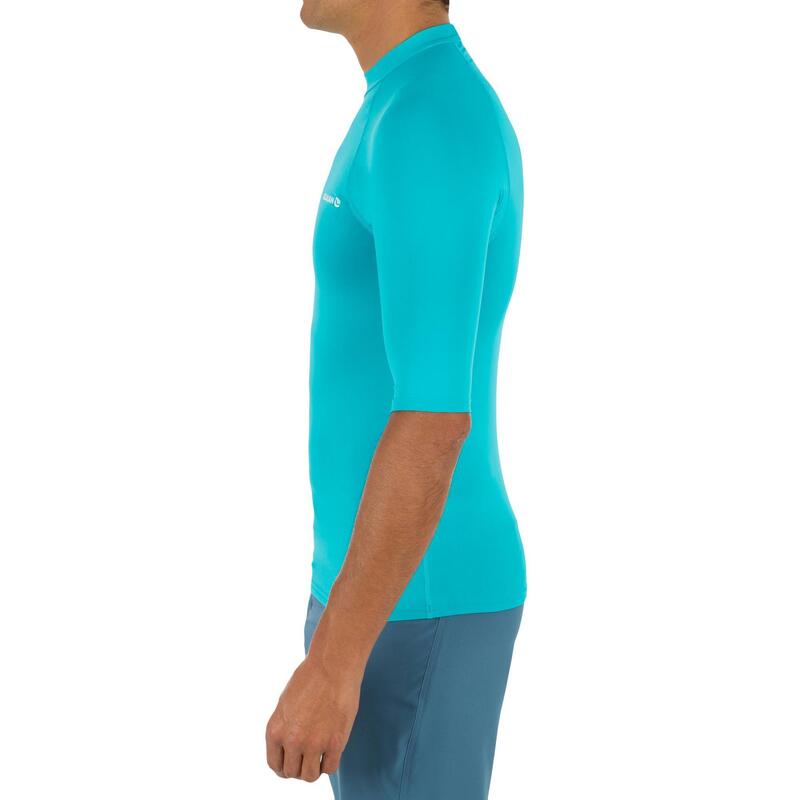 Tee shirt anti UV homme manches courtes Surf 100 Bleu clair
