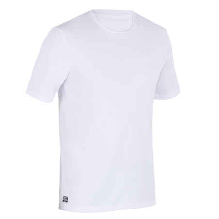 Vyriški nuo UV spinduliuotės saugantys trumparankoviai marškinėliai banglenčių sportui, balti