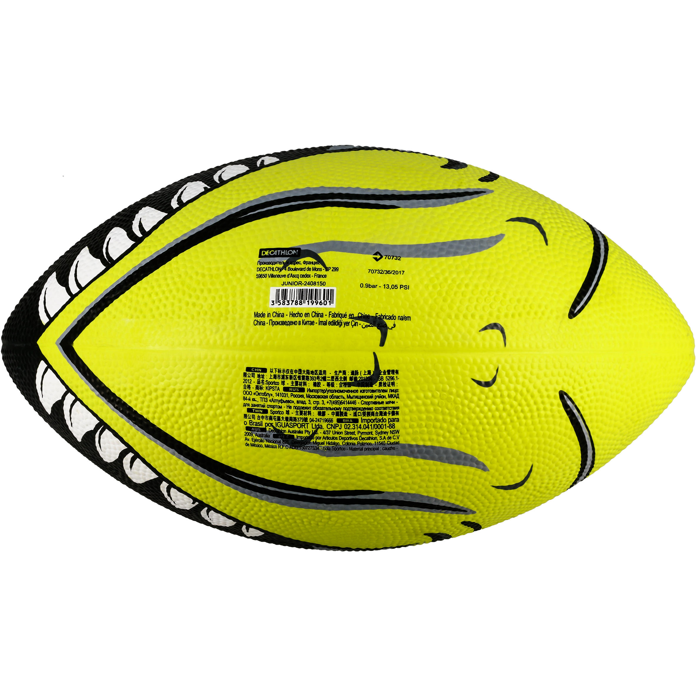 Balón de fútbol americano AF100 talla junior verde