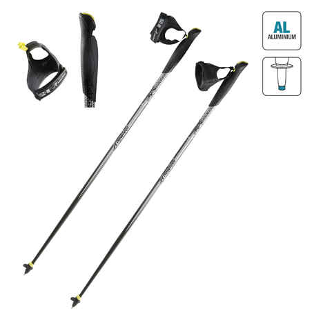 NW P100 ALUMINIUM NORDIC WALKING POLES - BLACK/GREY