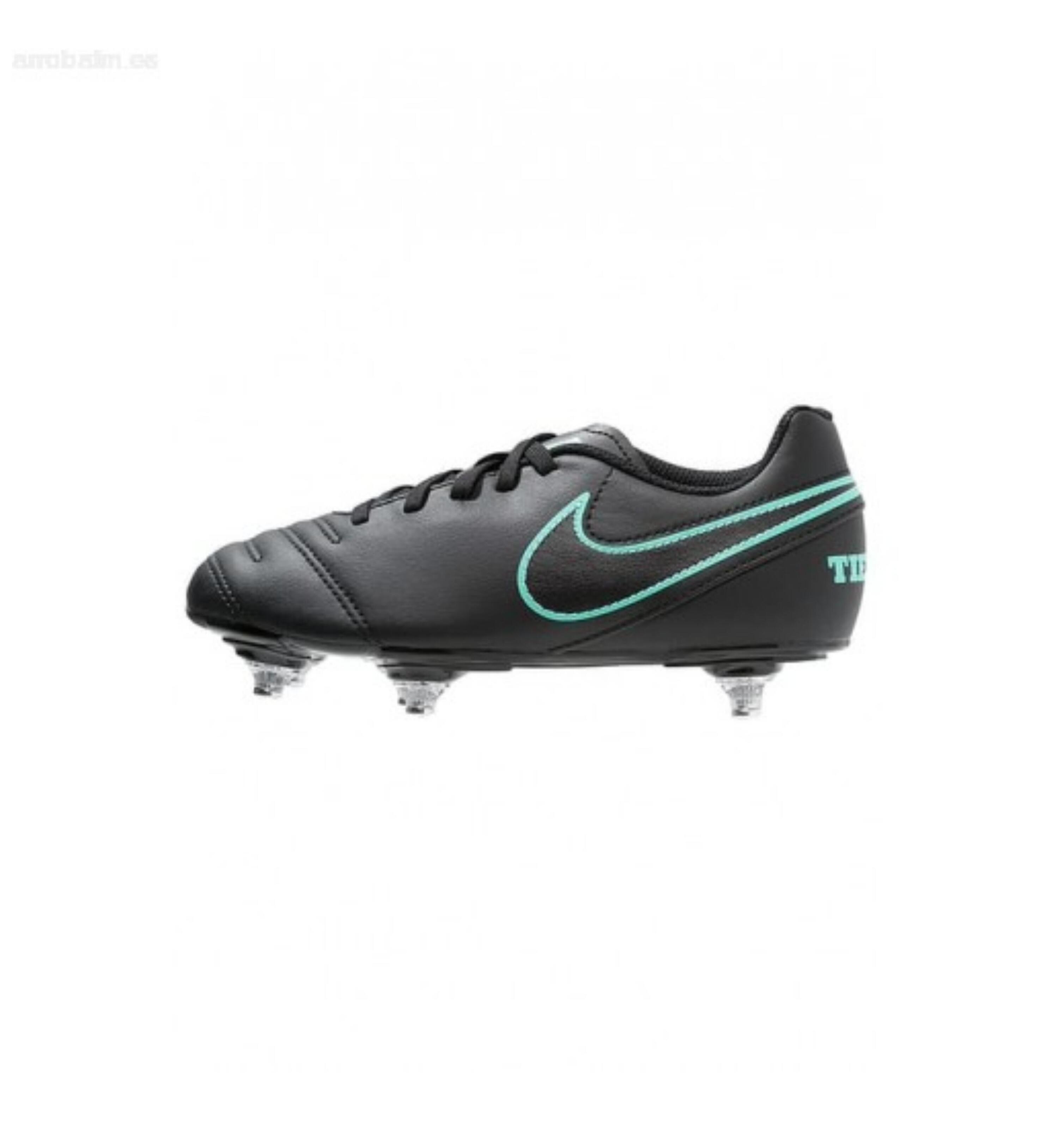 NIKE Tiempo Rio SG Kids' Football Boots - Black/Green