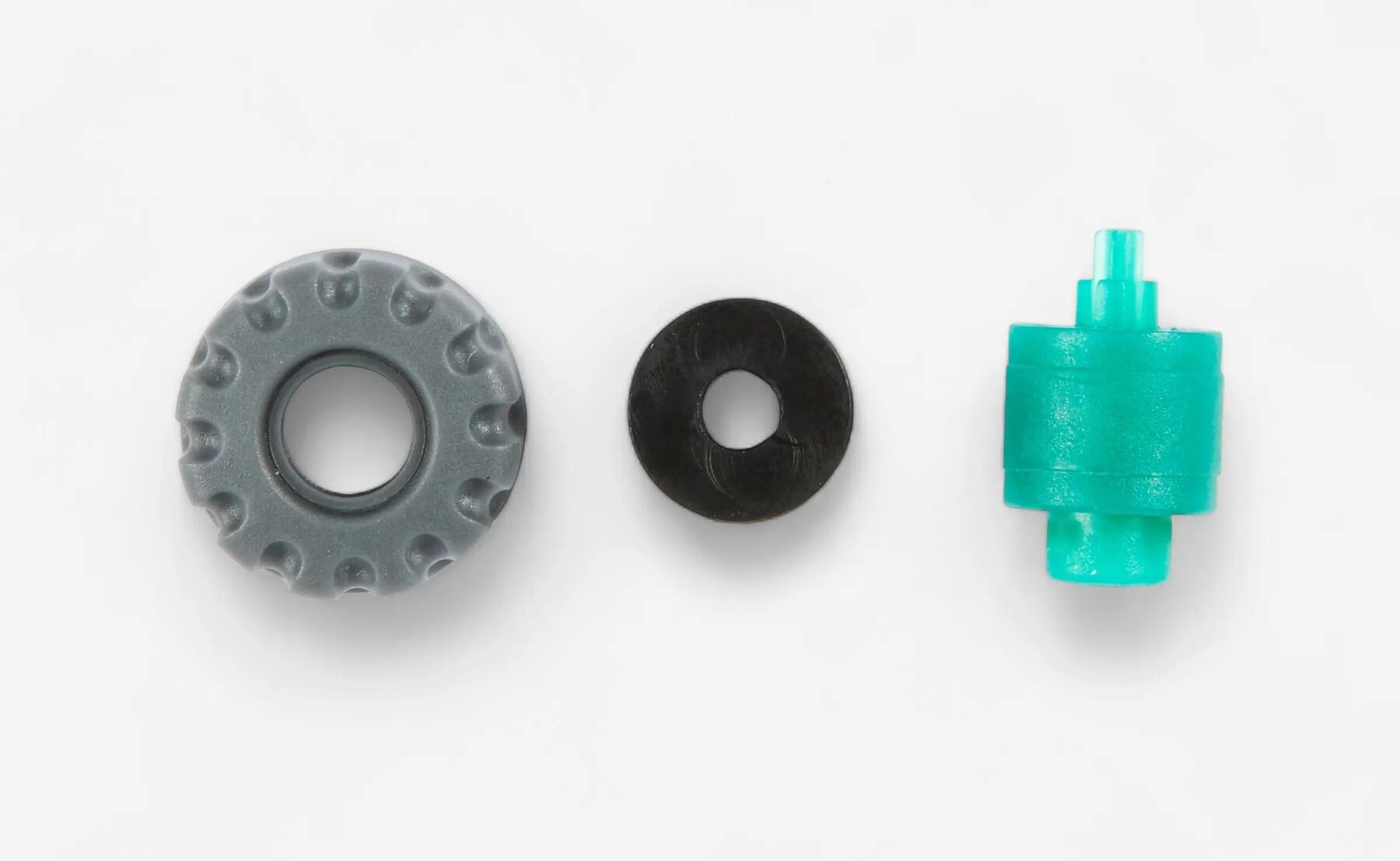 BOMBA DE PIE BTWIN 500 NEGRO ROJO