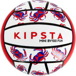 Mini ballon de beach-volley BV100 Blanc et rouge