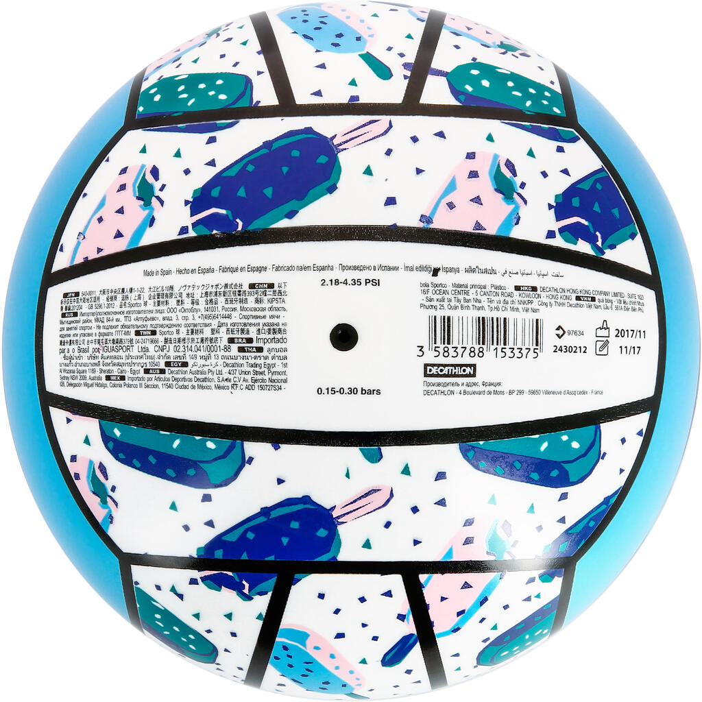 Beachvolleyball BV100 weiß/blau