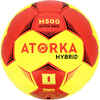Detský hybridná lopta na hádzanú H500 V1 červeno-žltá