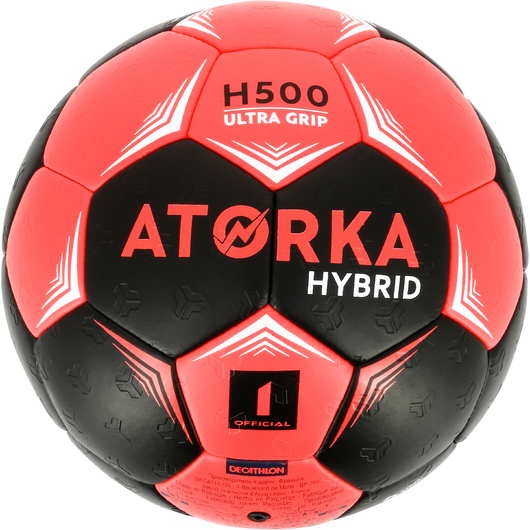 Ballon de handball enfant hybride T1 noir/rose
