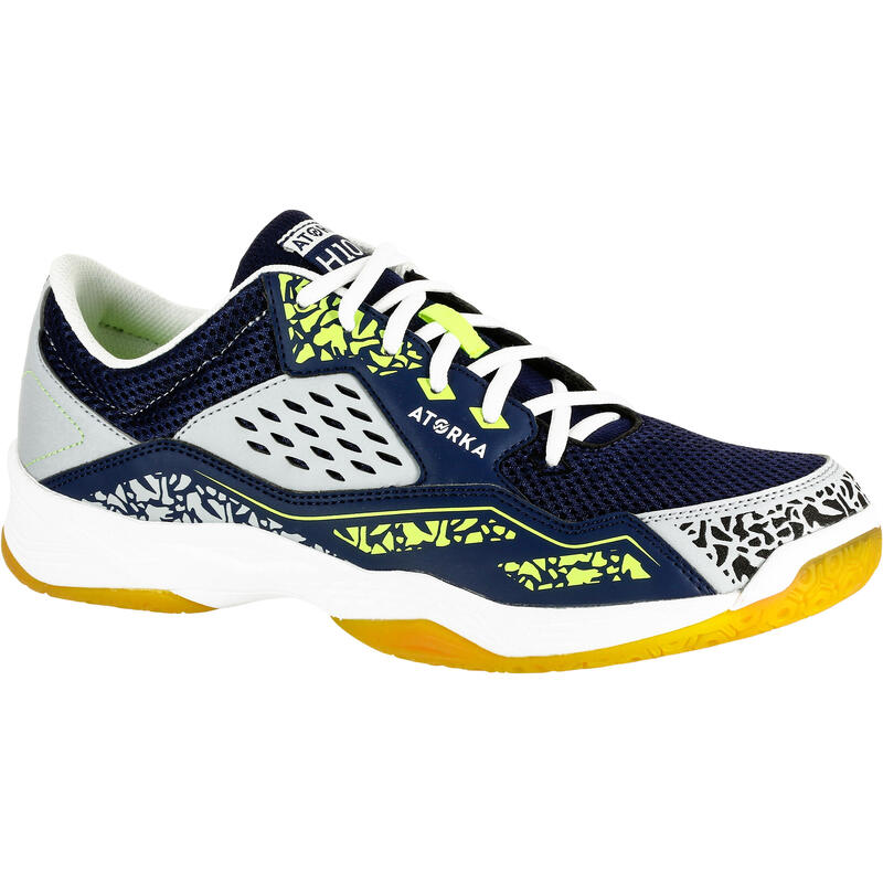 Chaussures de handball adulte H100 gris / jaune Chaussures de handball adulte H100 gris / jaune