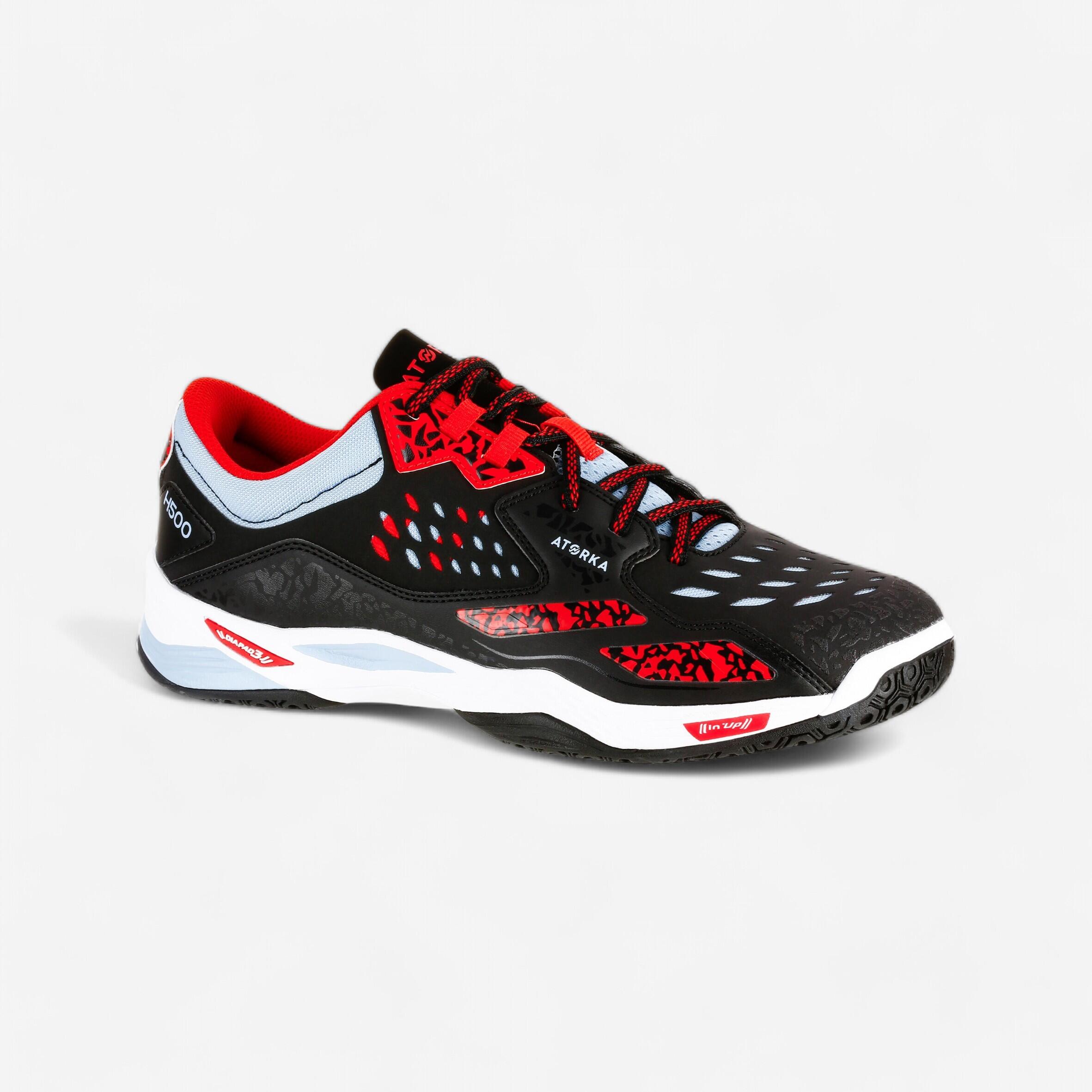 Scarpe pallamano H500 nero-rosso 1/14