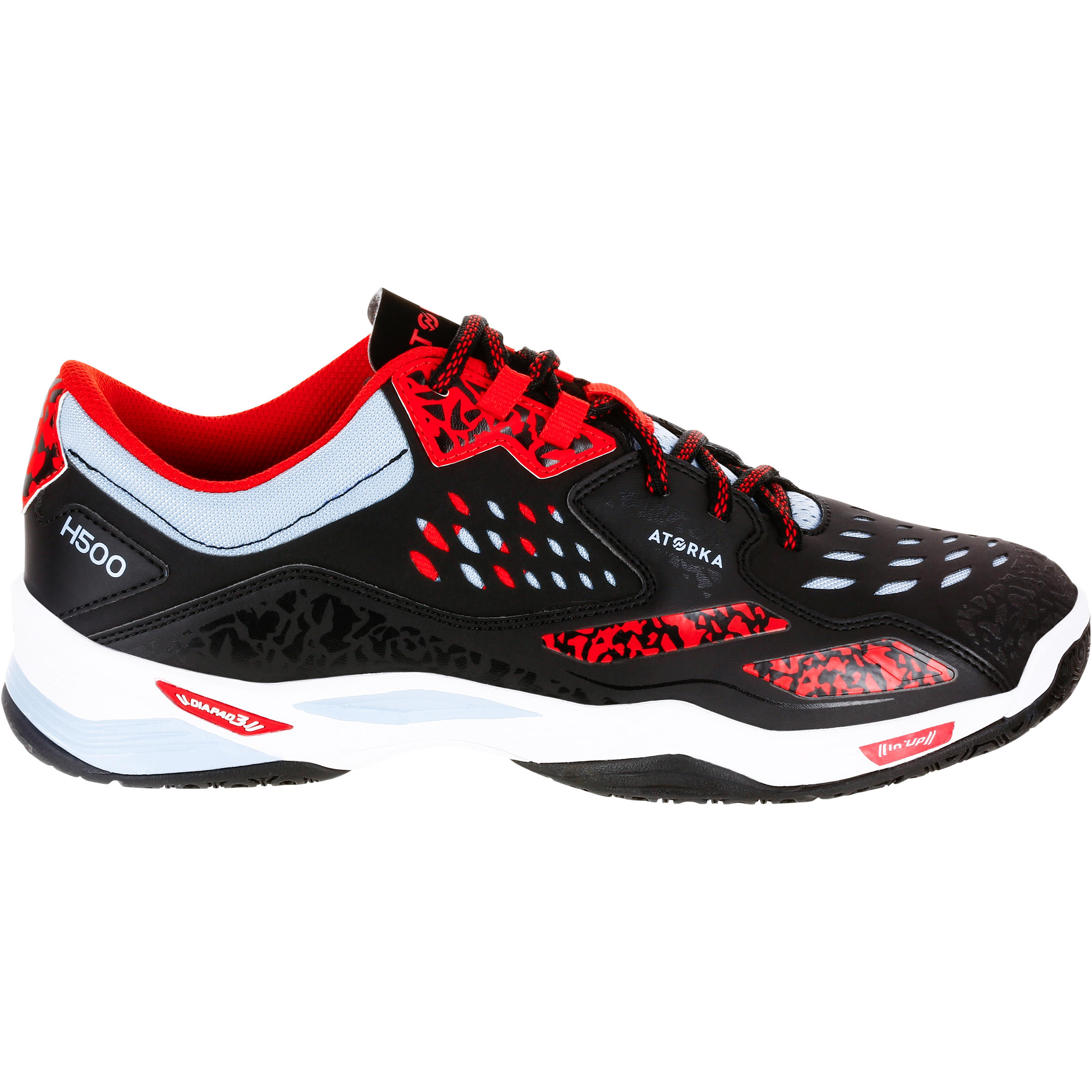 Scarpe pallamano H500 nero-rosso 2/14