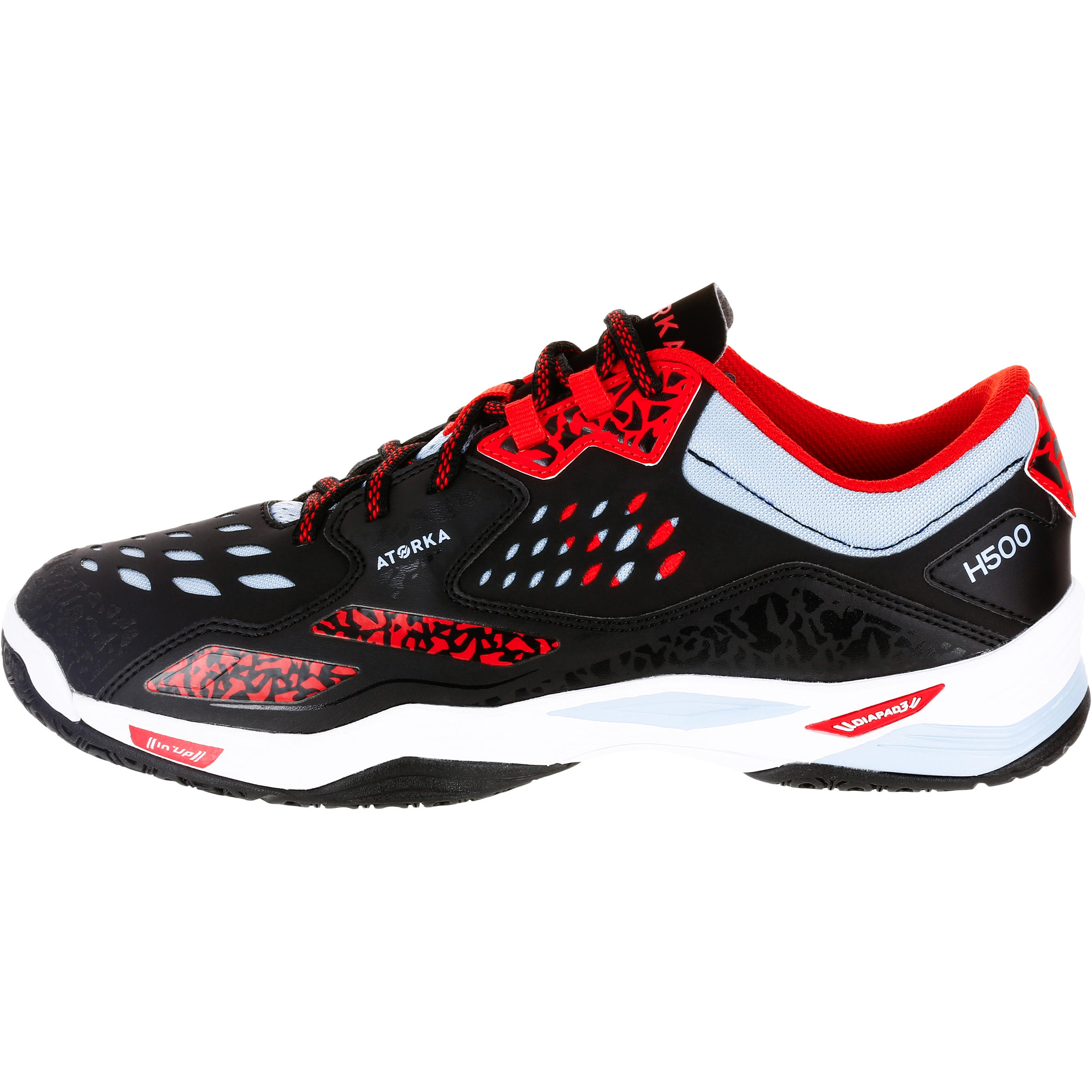 Scarpe pallamano H500 nero-rosso 8/14