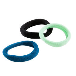 Elastique cheveux fitness cardio-training femme noir bleu et vert