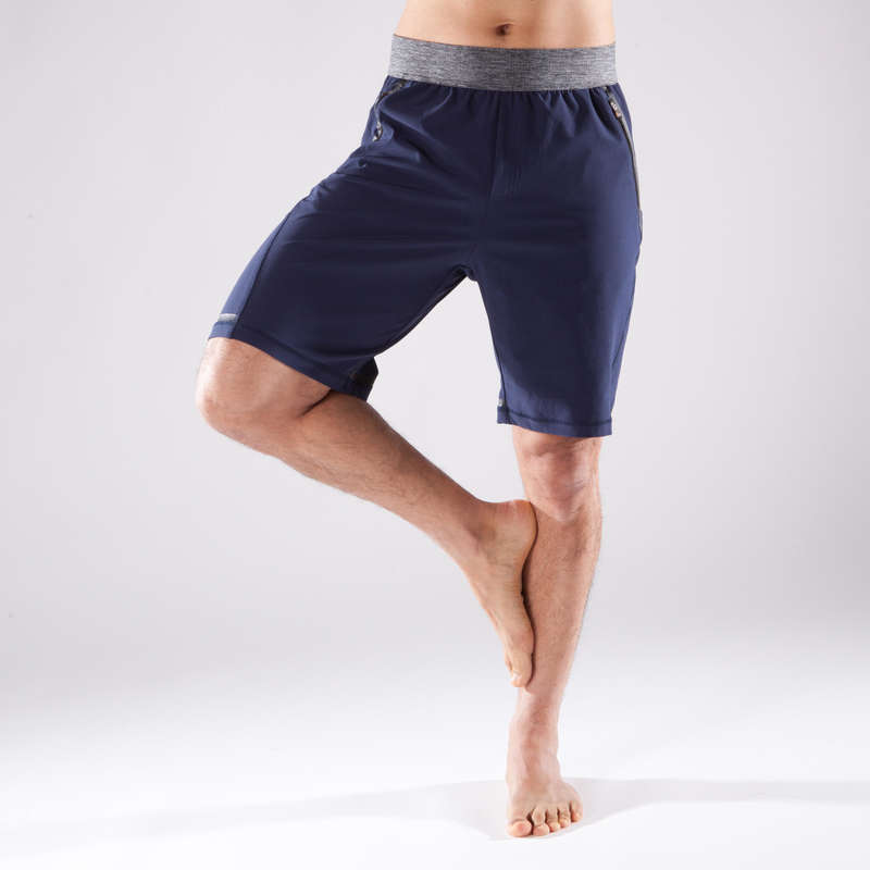 DOMYOS Men's Woven Yoga Shorts - Navy | Decathlon