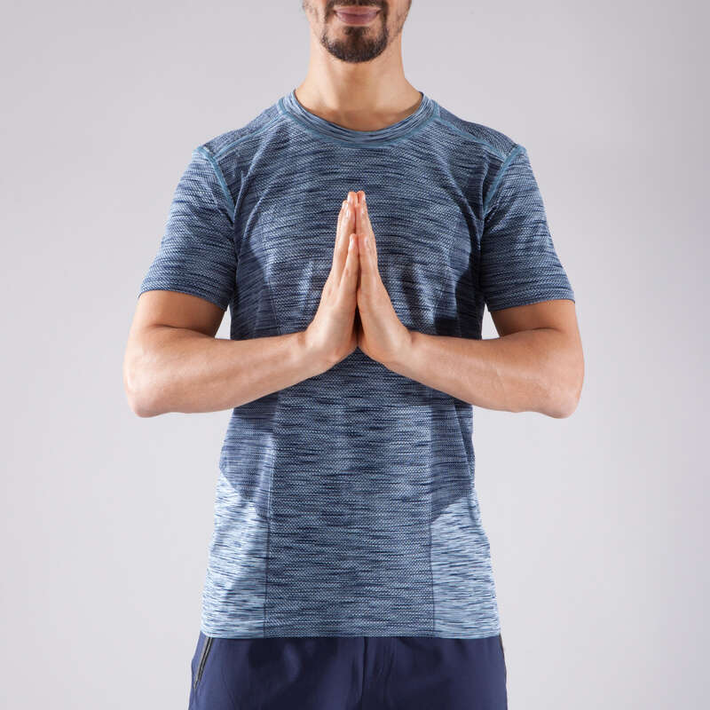 MAN YOGA APPAREL Clothing - Seamless Yoga T-Shirt DOMYOS - By Sport