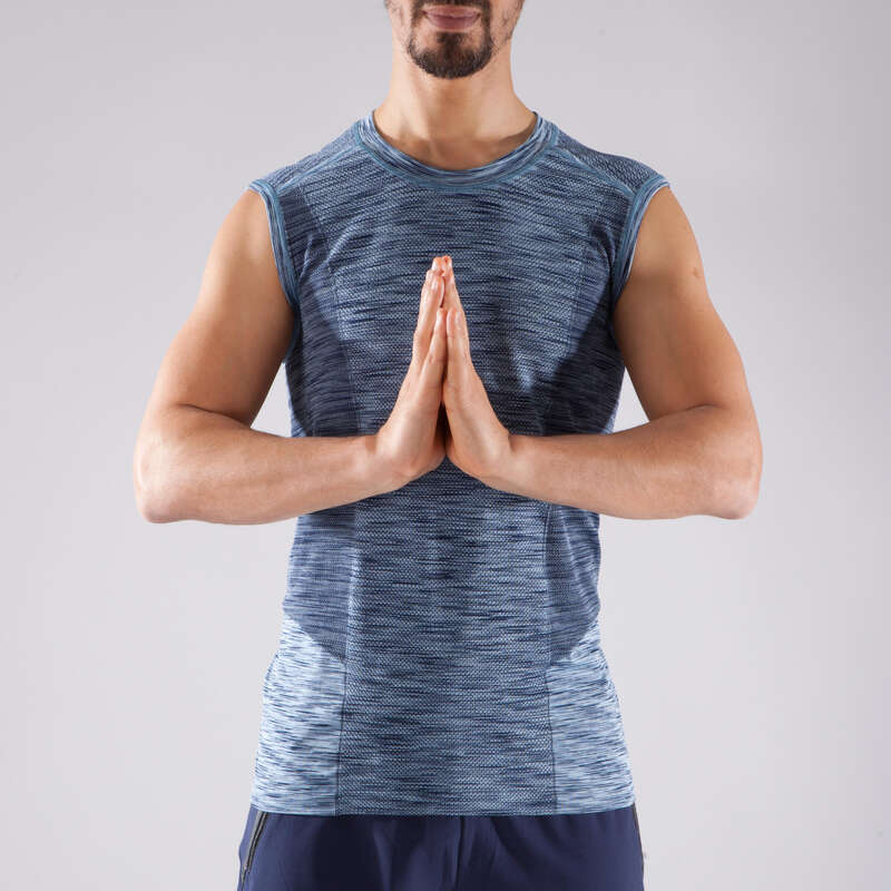MAN YOGA APPAREL Clothing - Seamless Yoga Top DOMYOS - By Sport