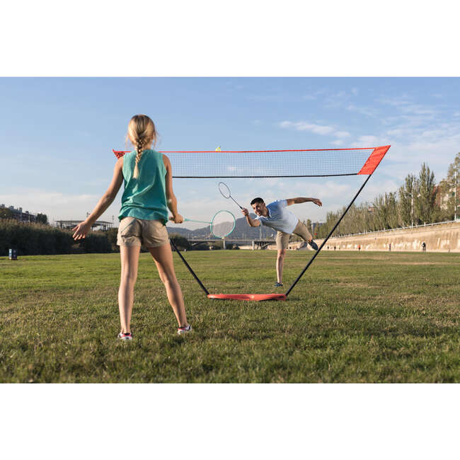 PERFLY 3 m Badminton Net Easy Set Orange Decathlon
