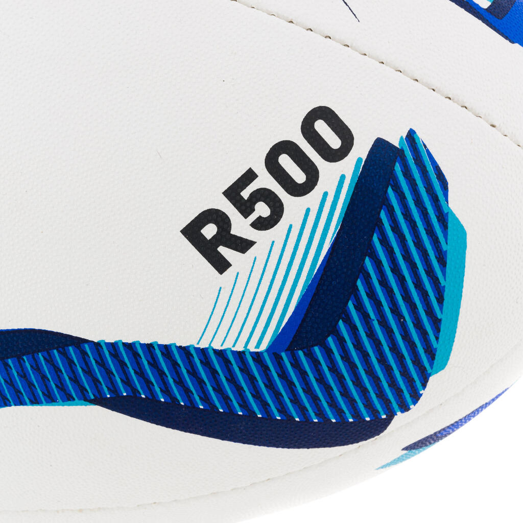 R500 Size 5 Rugby Ball - Blue