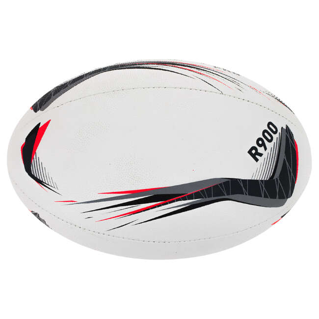 OFFLOAD R900 Size 5 Rugby Ball Grey/Red Decathlon