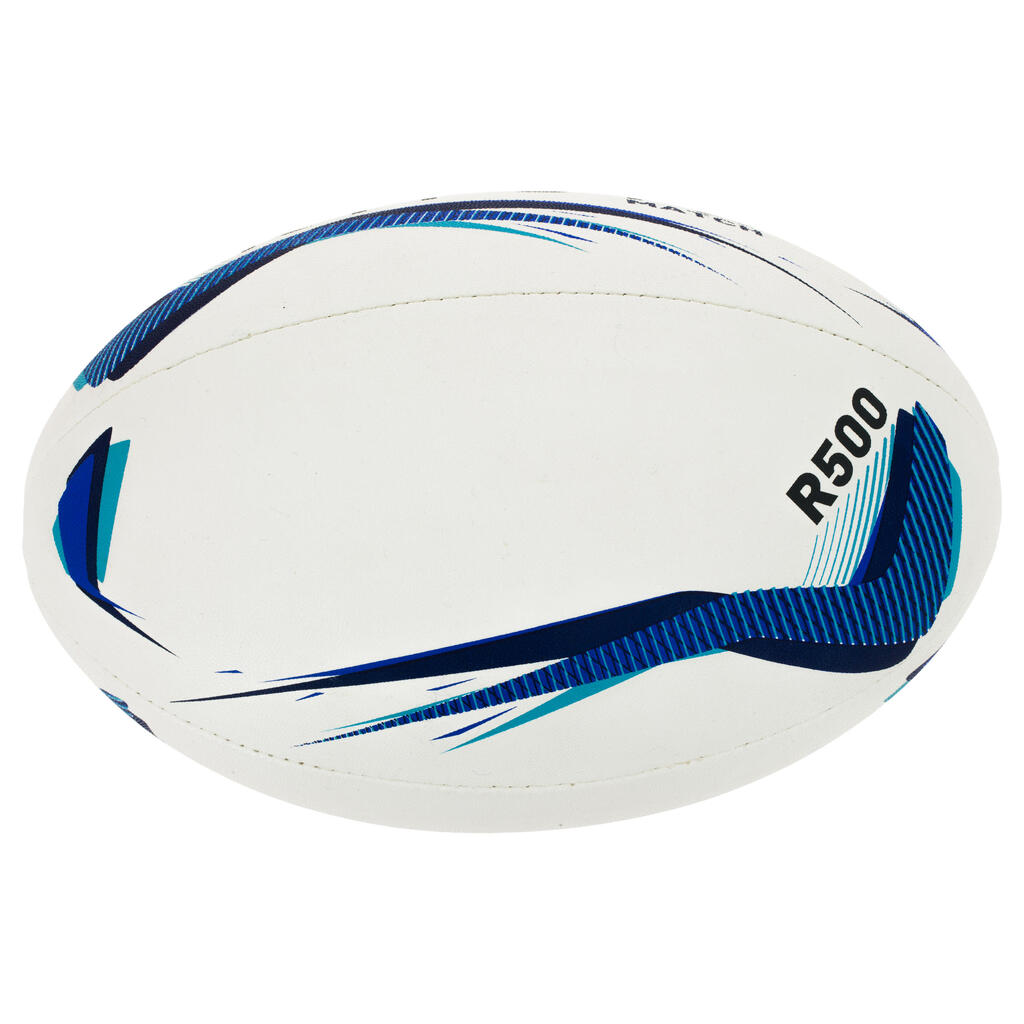 R500 Size 5 Rugby Ball - Blue