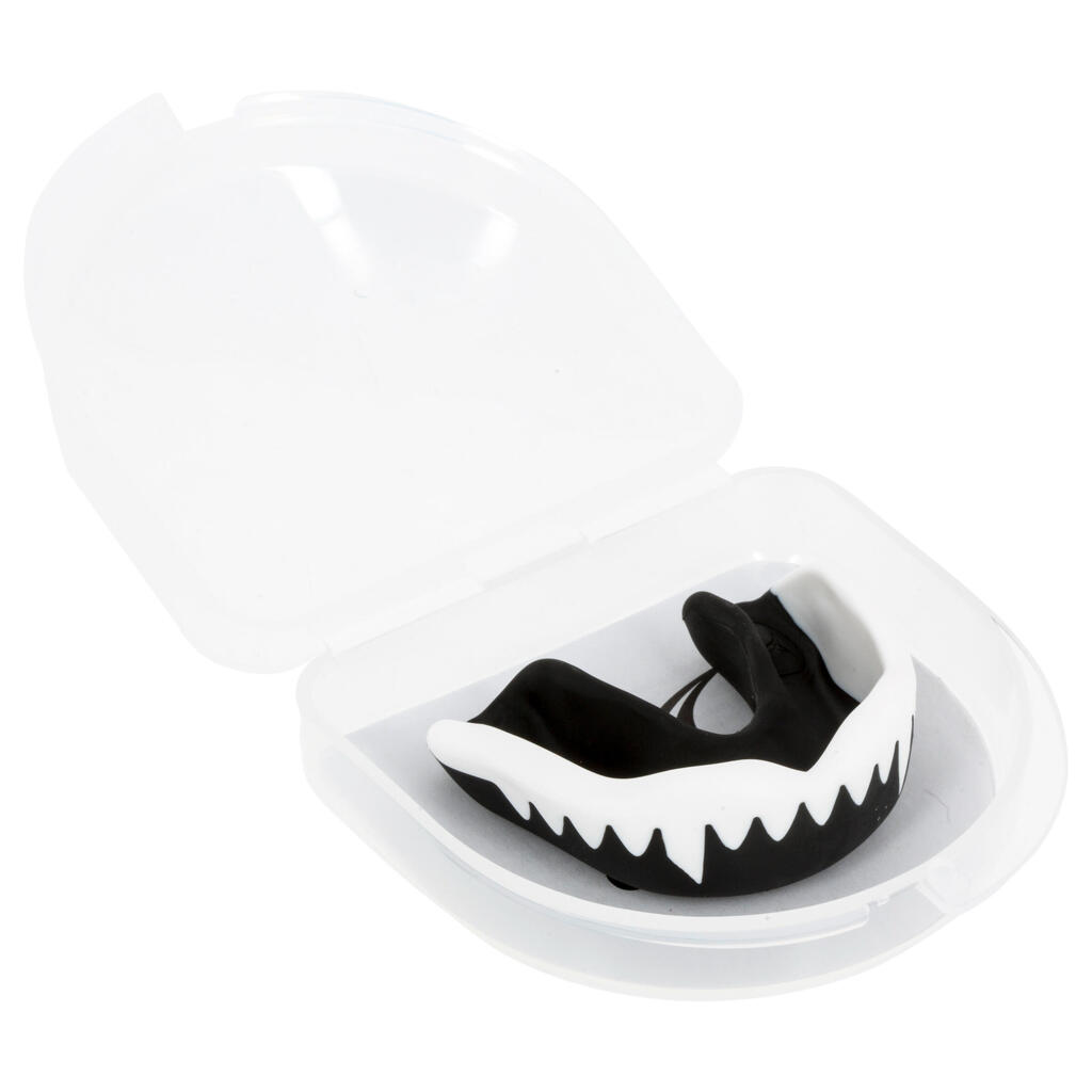 Pieaugušo regbija zobu aizsargs “Viper”, balts/melns