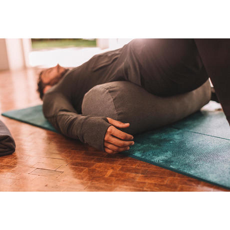 yoga mottled cushion bolster grey organic cotton decathlon domyos