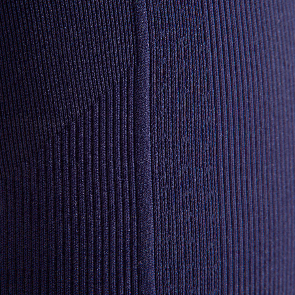 Sportleggings Crosstraining Damen Seamless - lila/schwarz
