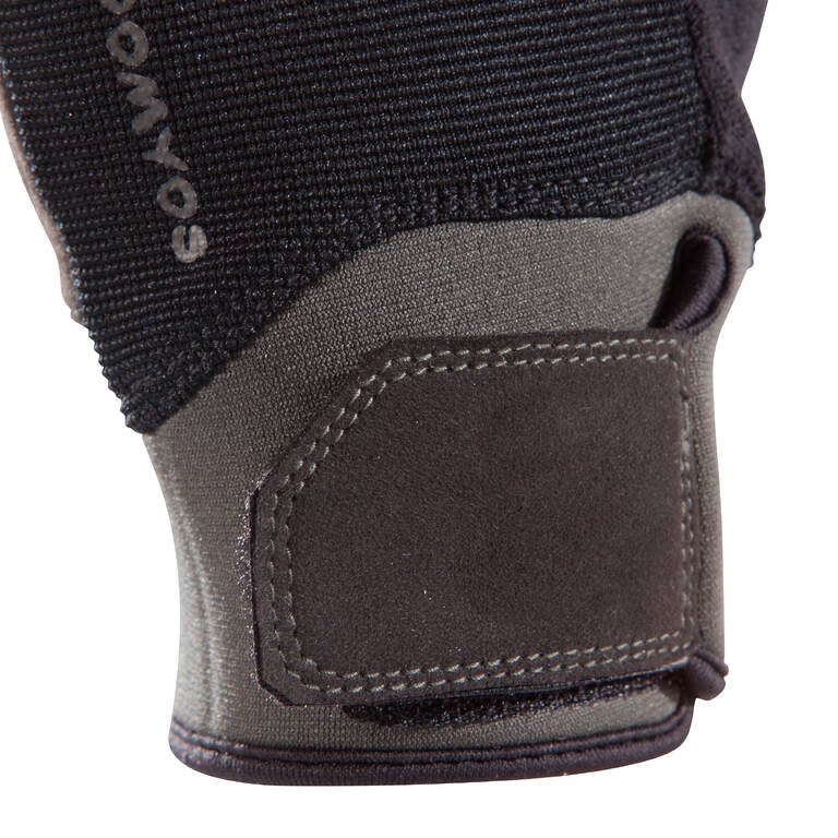 500 Weight Training Glove With Rip-Tab Cuff - Black/Khaki