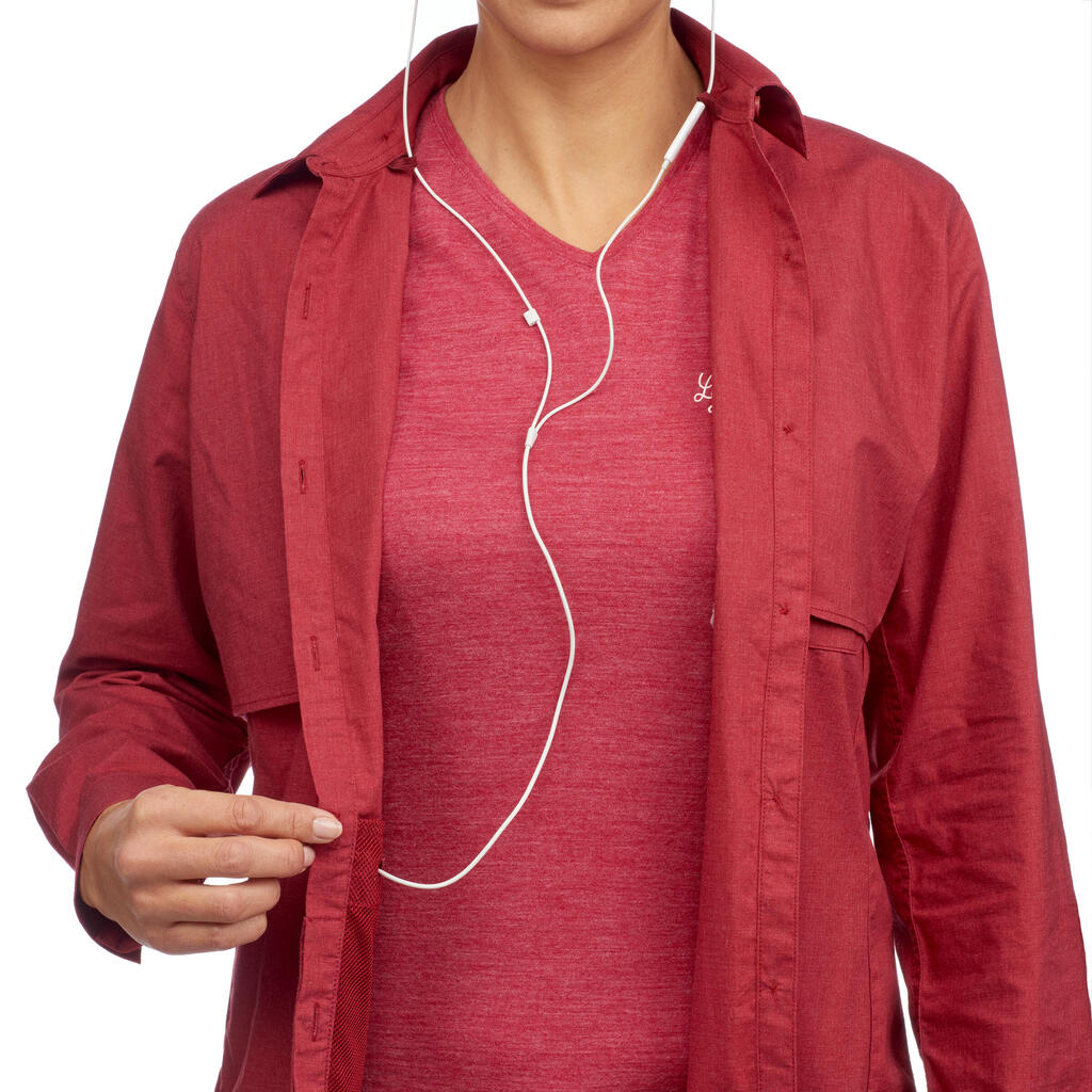 Bluse 2-in-1 Travel 500 Damen rot