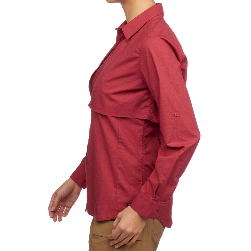 Bluse 2-in-1 Travel 500 Damen rot
